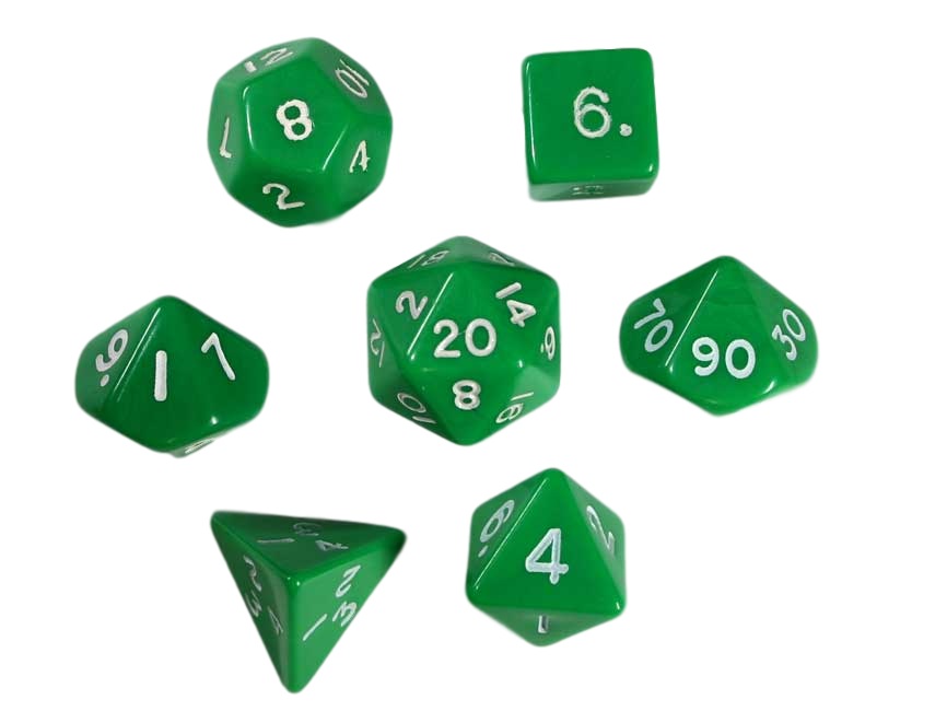 Opaque Polydice Set - Green